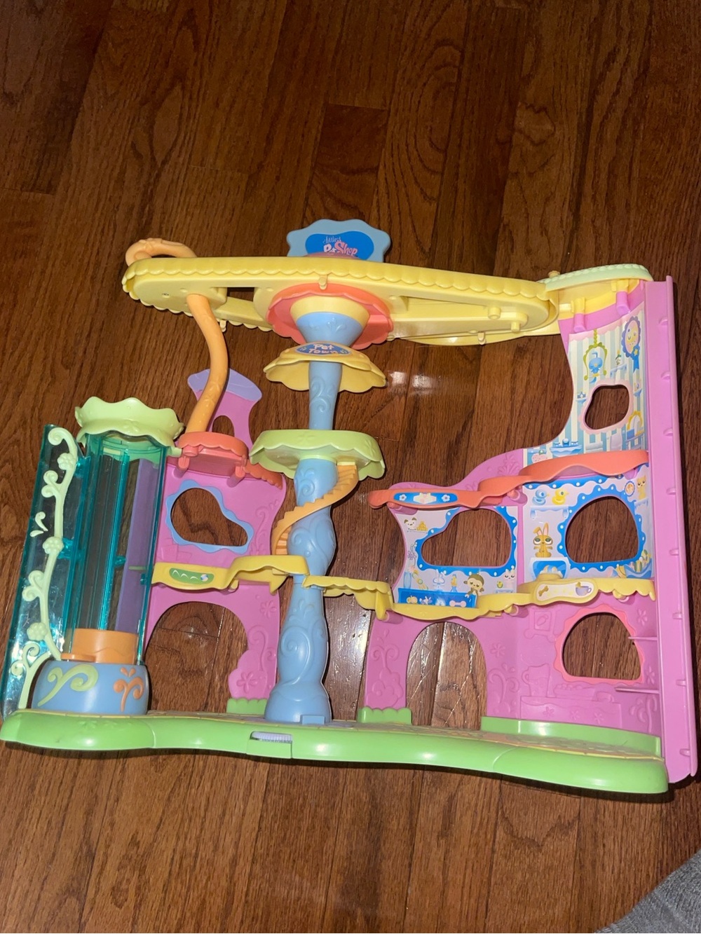 Vintage Littlest Pet Shop Pastel Pink, Yellow & Green Playset
